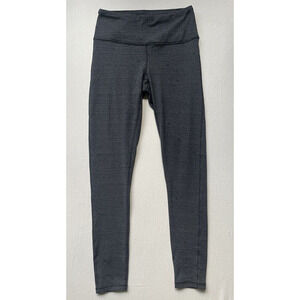 Prana Size Small Womens Leggings  Stripe Print‎ Black Grey Textured Yoga